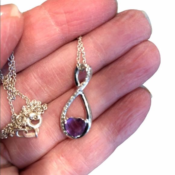 heart stone with infinity love ❤️ purple tone - Picture 2 of 12